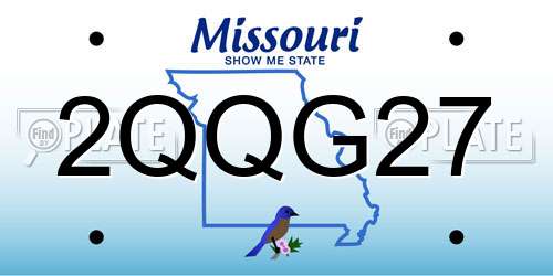 2QQG27 Missouri License Plate