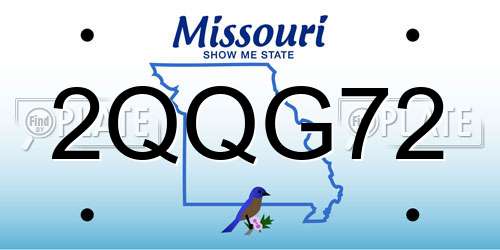 2QQG72 Missouri License Plate