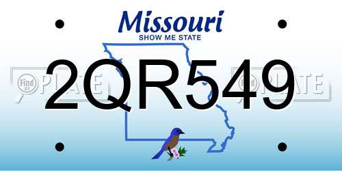 2QR549 Missouri License Plate