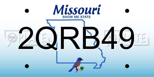 2QRB49 Missouri License Plate