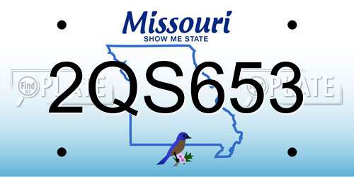 2QS653 Missouri License Plate