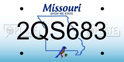 2QS683 Missouri License Plate