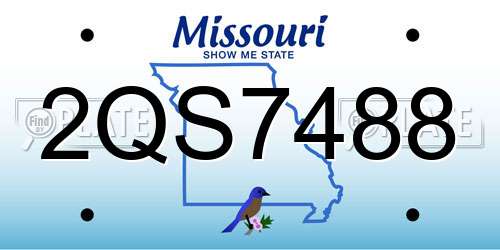 2QS7488 Missouri License Plate