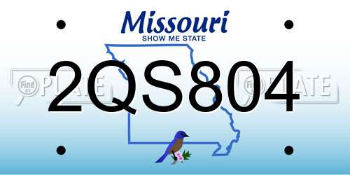 2QS804 Missouri License Plate