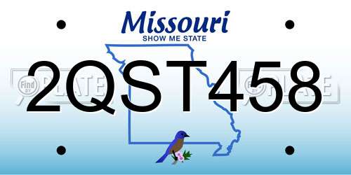 2QST458 Missouri License Plate