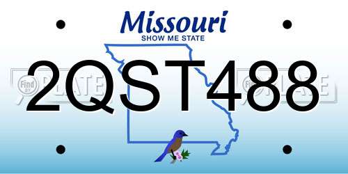 2QST488 Missouri License Plate