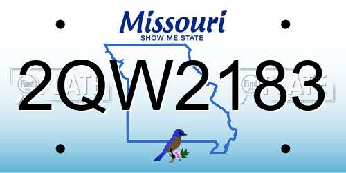 2QW2183 Missouri License Plate