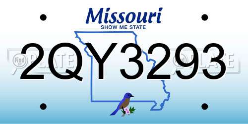 2QY3293 Missouri License Plate