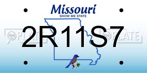 2R11S7 Missouri License Plate