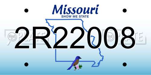 2R22008 Missouri License Plate