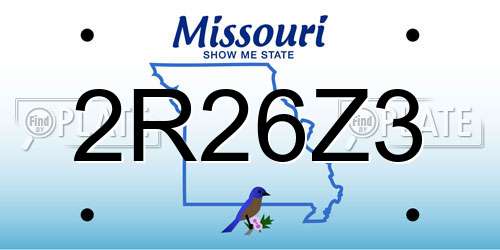 2R26Z3 Missouri License Plate