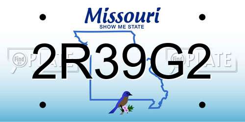 2R39G2 Missouri License Plate