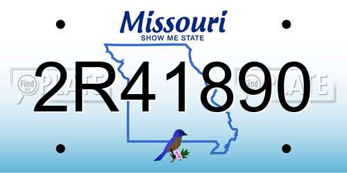 2R41890 Missouri License Plate
