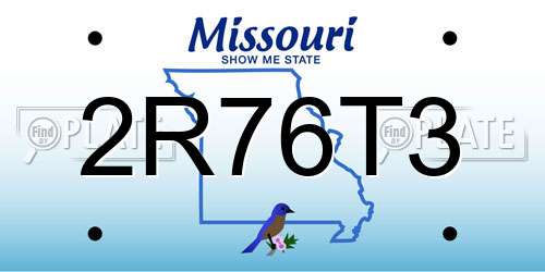 2R76T3 Missouri License Plate