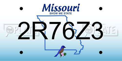 2R76Z3 Missouri License Plate