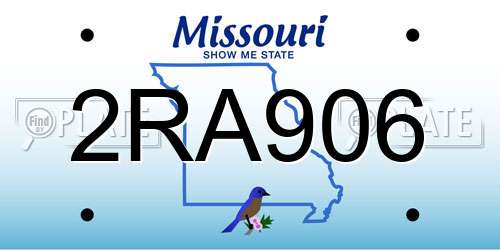 2RA906 Missouri License Plate