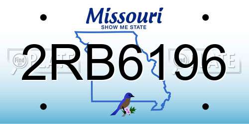 2RB6196 Missouri License Plate