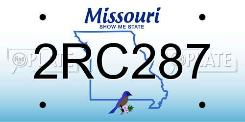 2RC287 Missouri License Plate