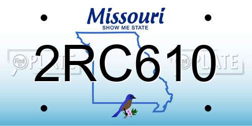 2RC610 Missouri License Plate