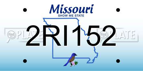 2RI152 Missouri License Plate