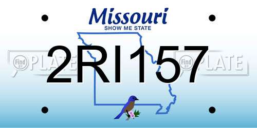 2RI157 Missouri License Plate