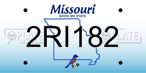 2RI182 Missouri License Plate