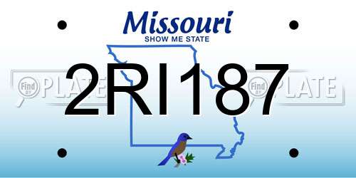 2RI187 Missouri License Plate
