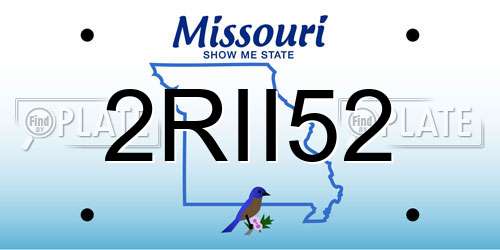 2RII52 Missouri License Plate