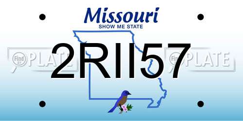 2RII57 Missouri License Plate