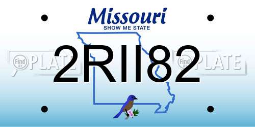 2RII82 Missouri License Plate