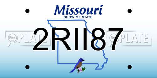 2RII87 Missouri License Plate