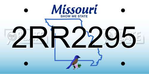 2RR2295 Missouri License Plate