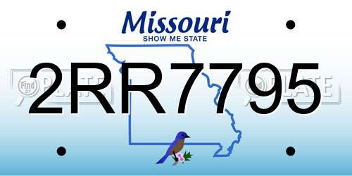 2RR7795 Missouri License Plate