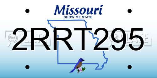 2RRT295 Missouri License Plate