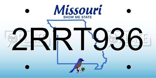 2RRT936 Missouri License Plate