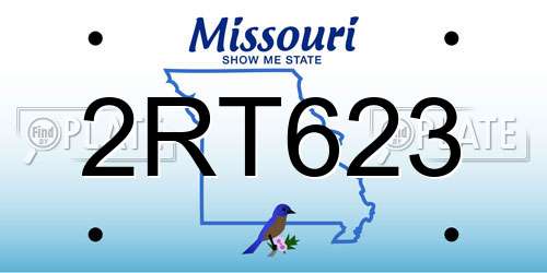 2RT623 Missouri License Plate