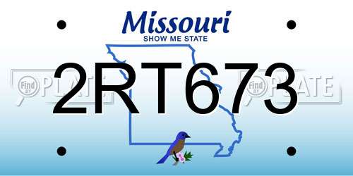 2RT673 Missouri License Plate