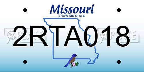2RTA018 Missouri License Plate
