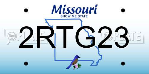 2RTG23 Missouri License Plate
