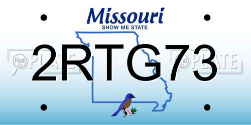 2RTG73 Missouri License Plate