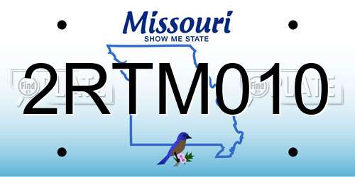 2RTM010 Missouri License Plate