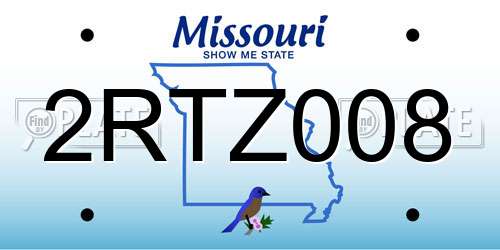 2RTZ008 Missouri License Plate