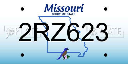 2RZ623 Missouri License Plate