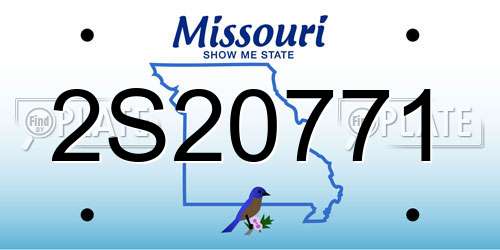 2S20771 Missouri License Plate