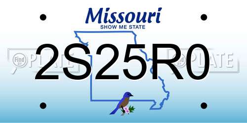 2S25R0 Missouri License Plate