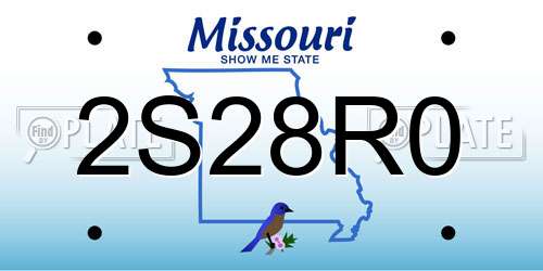 2S28R0 Missouri License Plate