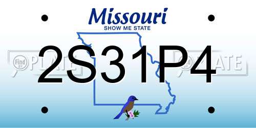 2S31P4 Missouri License Plate
