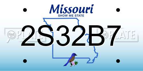 2S32B7 Missouri License Plate