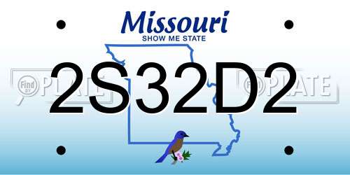 2S32D2 Missouri License Plate