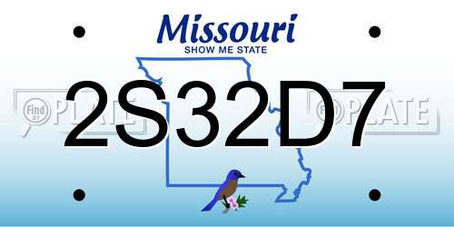 2S32D7 Missouri License Plate
